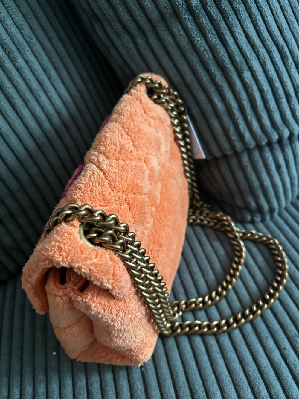 Kurt Geiger Peach Rainbow Embroidered Shoulder Bag - Picture 2 of 4